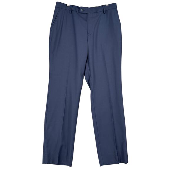 Pineapple Palaka Navy‎ Blue Button Zip Belt Loops Flat Front Pants 32 x 29 - Picture 1 of 6